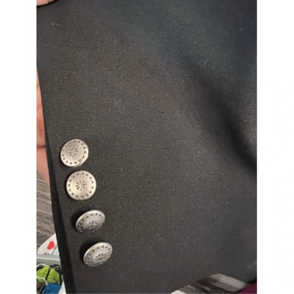 Red Sky Black Frisco 488 Hopsack Silver Button Men Western Blazer Sport Coat 50R - Picture 3 of 5